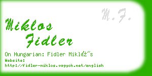 miklos fidler business card